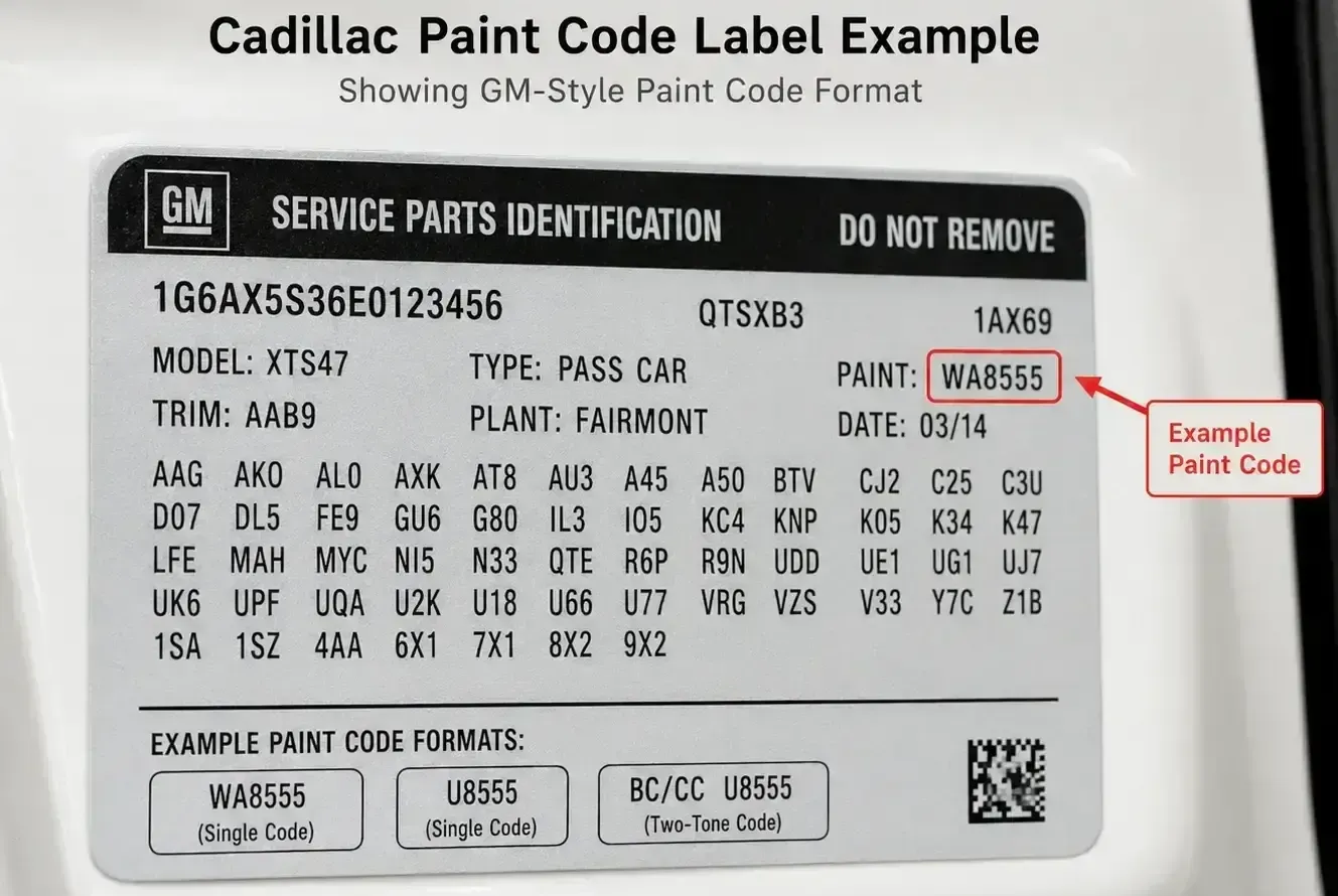 What Cadillac Paint Codes Look Like?