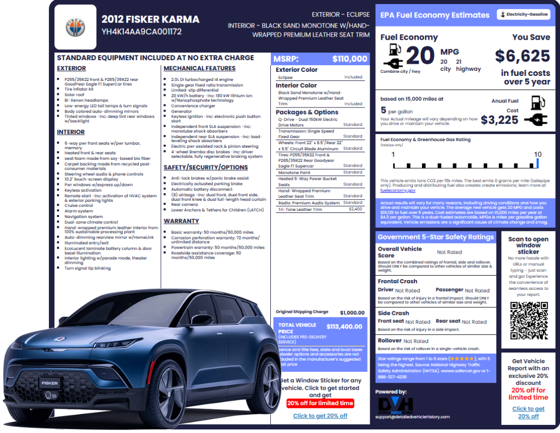 Photo of Fisker Window Sticker