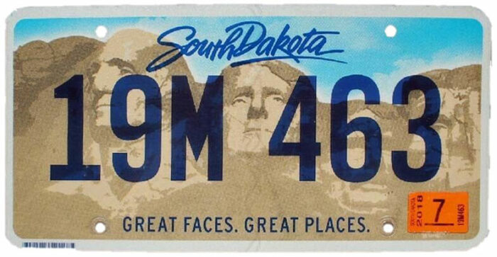 Photo of South Dakota License Plate Lookup