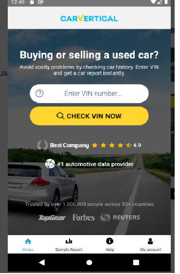Photo of Carvertical app