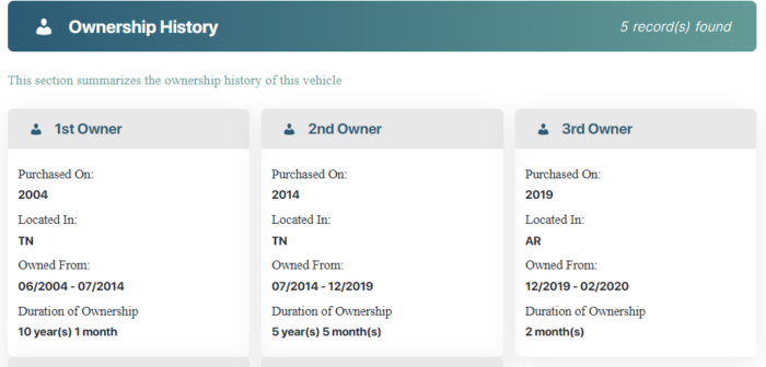 Photo of vehicle history report