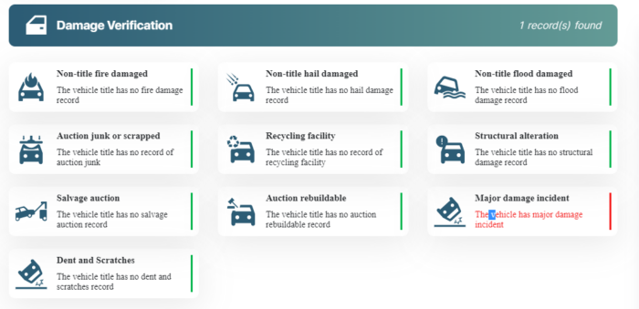 Photo of vehicle history report