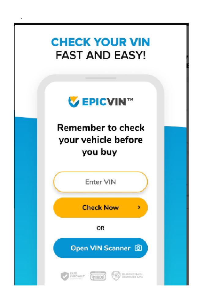 Photo of VIN scanner epic VIN