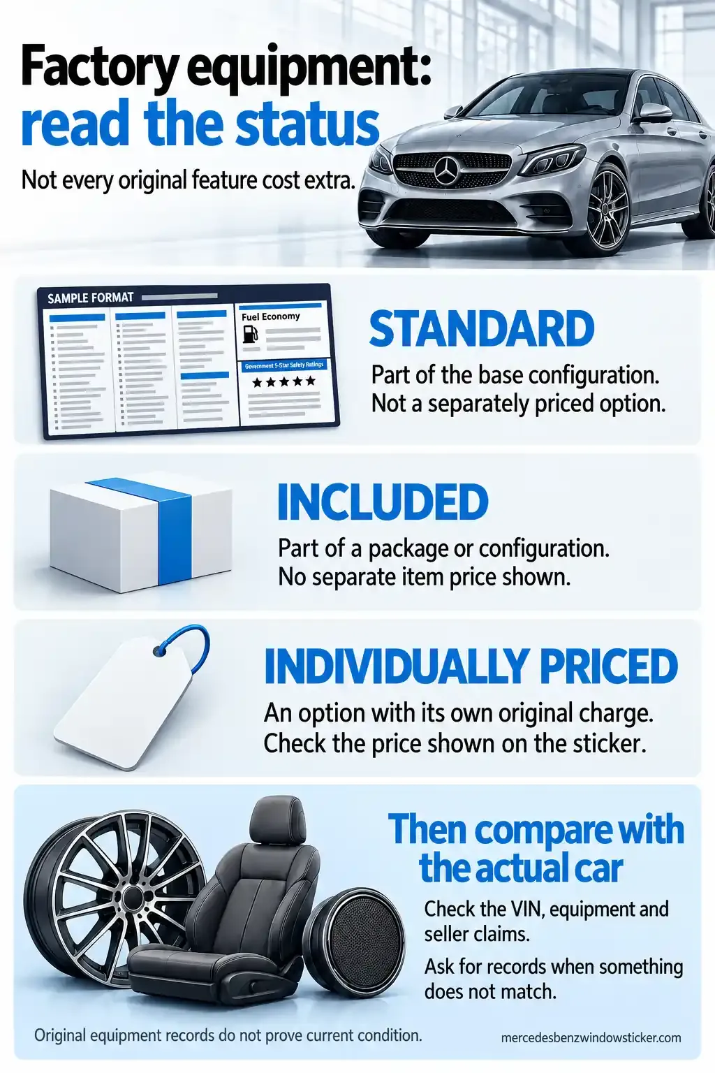 What Counts as Mercedes-Benz Factory Equipment?