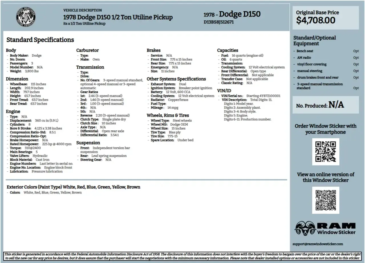 1978-dodge-d150-build-sheet