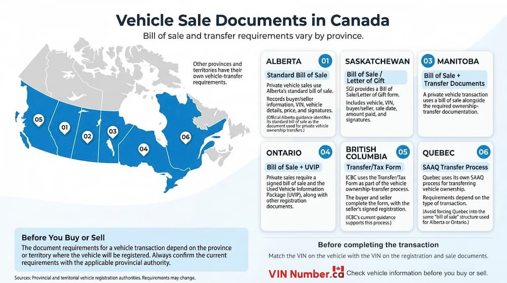 How Bill of Sale Requirements Differ by Province